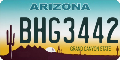 AZ license plate BHG3442