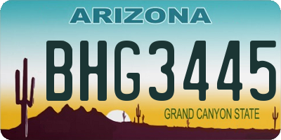 AZ license plate BHG3445