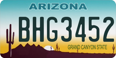 AZ license plate BHG3452