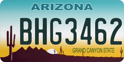 AZ license plate BHG3462