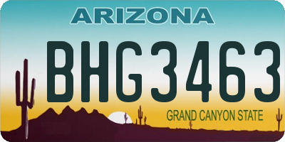 AZ license plate BHG3463