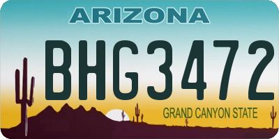 AZ license plate BHG3472