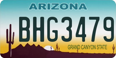 AZ license plate BHG3479