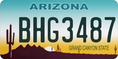 AZ license plate BHG3487