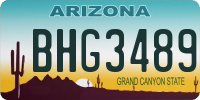 AZ license plate BHG3489
