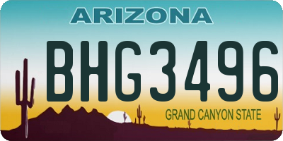 AZ license plate BHG3496