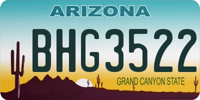 AZ license plate BHG3522
