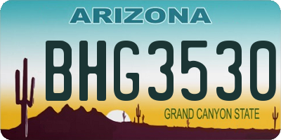AZ license plate BHG3530