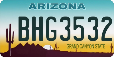 AZ license plate BHG3532