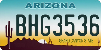 AZ license plate BHG3536