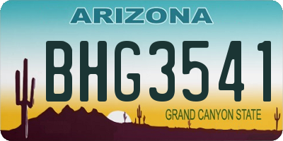 AZ license plate BHG3541