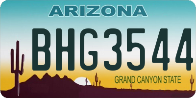 AZ license plate BHG3544