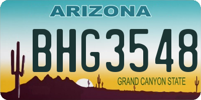 AZ license plate BHG3548