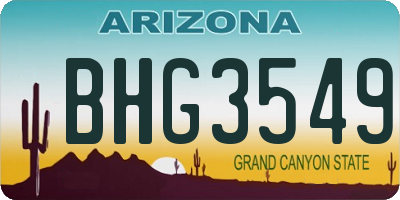AZ license plate BHG3549