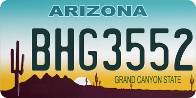 AZ license plate BHG3552