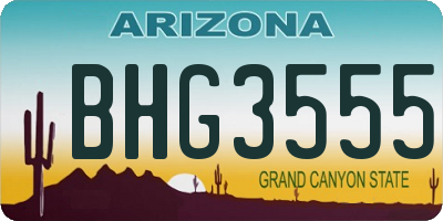 AZ license plate BHG3555