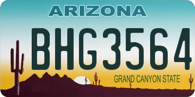 AZ license plate BHG3564