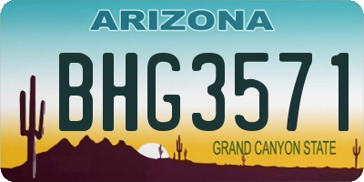 AZ license plate BHG3571