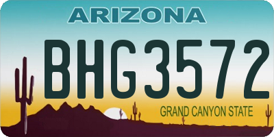 AZ license plate BHG3572