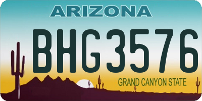AZ license plate BHG3576