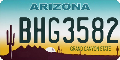 AZ license plate BHG3582