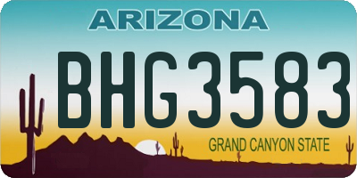 AZ license plate BHG3583