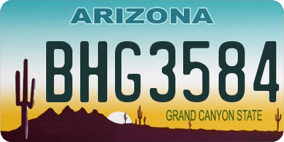 AZ license plate BHG3584