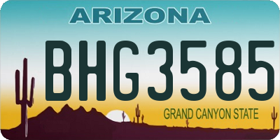 AZ license plate BHG3585