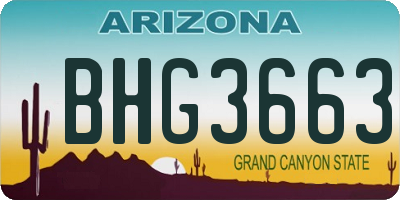 AZ license plate BHG3663