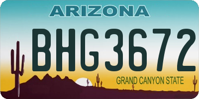 AZ license plate BHG3672