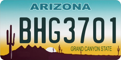 AZ license plate BHG3701