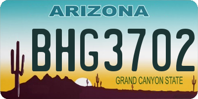 AZ license plate BHG3702