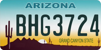 AZ license plate BHG3724