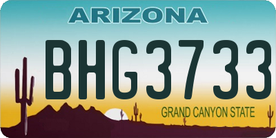 AZ license plate BHG3733