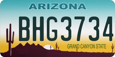 AZ license plate BHG3734