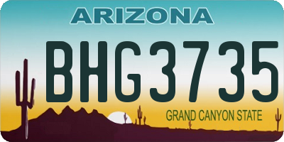 AZ license plate BHG3735