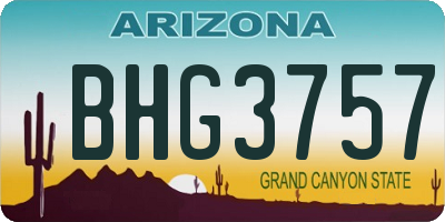 AZ license plate BHG3757