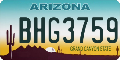 AZ license plate BHG3759