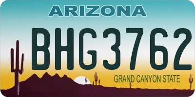 AZ license plate BHG3762
