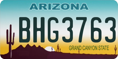 AZ license plate BHG3763