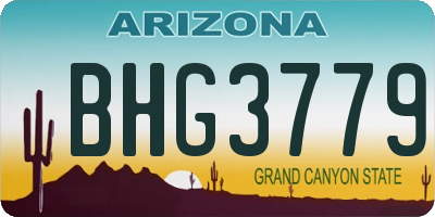 AZ license plate BHG3779