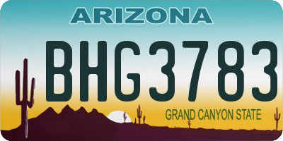AZ license plate BHG3783