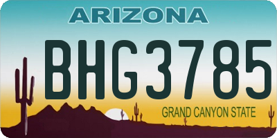 AZ license plate BHG3785