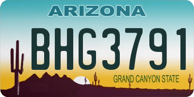 AZ license plate BHG3791