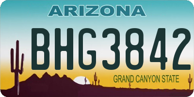 AZ license plate BHG3842