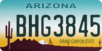 AZ license plate BHG3845