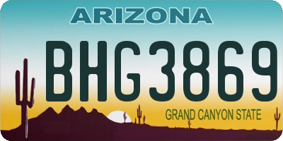 AZ license plate BHG3869
