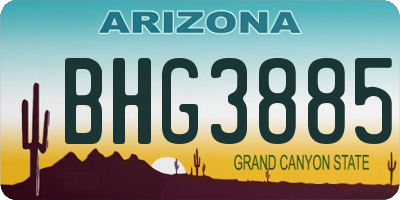 AZ license plate BHG3885