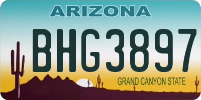 AZ license plate BHG3897