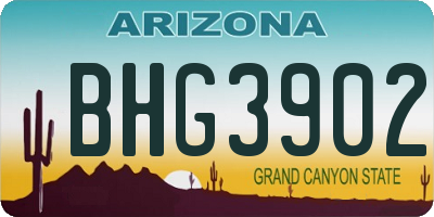 AZ license plate BHG3902